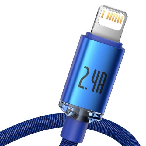 Baseus Crystal Shine Series kabel przewód USB do szybkiego ładowania i transferu danych USB Typ A - Lightning 2,4A 2m niebieski Baseus Crystal Shine Series kabel przewód USB do szybkiego ładowania i transferu danych USB Typ A - Lightning 2,4A 2m niebieski