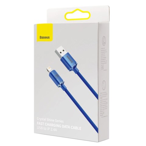 Baseus Crystal Shine Series kabel przewód USB do szybkiego ładowania i transferu danych USB Typ A - Lightning 2,4A 2m niebieski Baseus Crystal Shine Series kabel przewód USB do szybkiego ładowania i transferu danych USB Typ A - Lightning 2,4A 2m niebieski