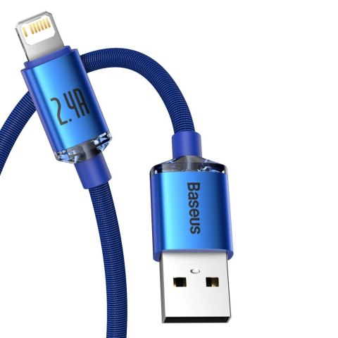 Baseus Crystal Shine Series kabel przewód USB do szybkiego ładowania i transferu danych USB Typ A - Lightning 2,4A 2m niebieski Baseus Crystal Shine Series kabel przewód USB do szybkiego ładowania i transferu danych USB Typ A - Lightning 2,4A 2m niebieski