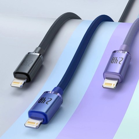 Baseus Crystal Shine Series kabel przewód USB do szybkiego ładowania i transferu danych USB Typ A - Lightning 2,4A 2m niebieski Baseus Crystal Shine Series kabel przewód USB do szybkiego ładowania i transferu danych USB Typ A - Lightning 2,4A 2m niebieski