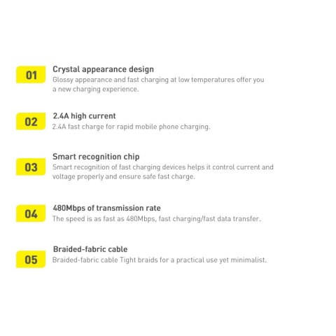 Baseus Crystal Shine Series kabel przewód USB do szybkiego ładowania i transferu danych USB Typ A - Lightning 2,4A 2m niebieski Baseus Crystal Shine Series kabel przewód USB do szybkiego ładowania i transferu danych USB Typ A - Lightning 2,4A 2m niebieski