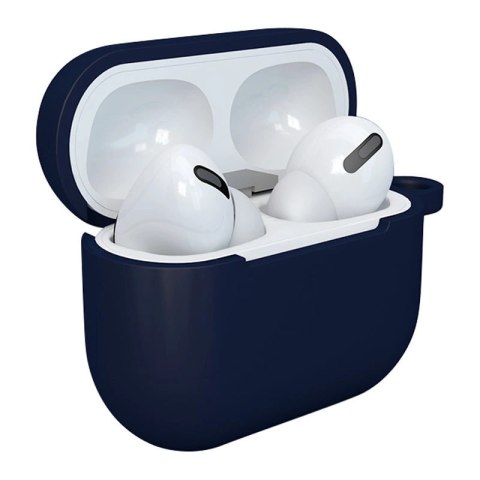 Etui do AirPods 3 silikonowy miękki pokrowiec na słuchawki + brelok karabińczyk zawieszka ciemnoniebieski (case D) Etui do AirPods 3 silikonowy miękki pokrowiec na słuchawki + brelok karabińczyk zawieszka ciemnoniebieski (case D)