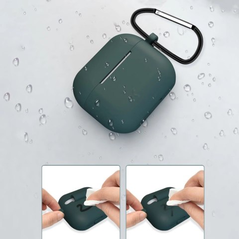 Etui do AirPods 3 silikonowy miękki pokrowiec na słuchawki + brelok karabińczyk zawieszka ciemnoniebieski (case D) Etui do AirPods 3 silikonowy miękki pokrowiec na słuchawki + brelok karabińczyk zawieszka ciemnoniebieski (case D)