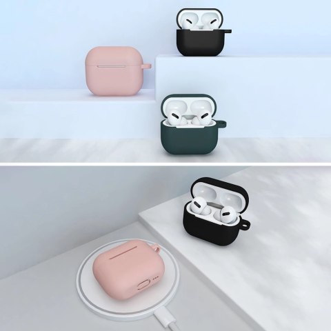 Etui do AirPods 3 silikonowy miękki pokrowiec na słuchawki + brelok karabińczyk zawieszka ciemnoniebieski (case D) Etui do AirPods 3 silikonowy miękki pokrowiec na słuchawki + brelok karabińczyk zawieszka ciemnoniebieski (case D)