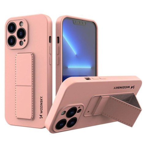 Wozinsky Kickstand Case silikonowe etui z podstawką iPhone 13 mini różowe Wozinsky Kickstand Case silikonowe etui z podstawką iPhone 13 mini różowe