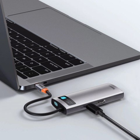 Baseus Metal Gleam Series multifunkcjonalny HUB USB 5w1 USB Typ C PD 100W HDMI szary (WKWG020013) Baseus Metal Gleam Series multifunkcjonalny HUB USB 5w1 USB Typ C PD 100W HDMI szary (WKWG020013)