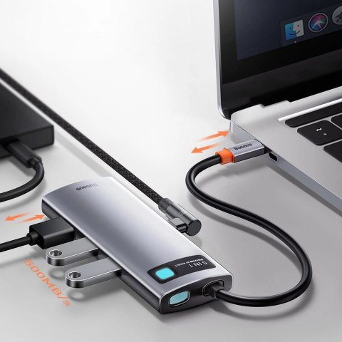 Baseus Metal Gleam Series multifunkcjonalny HUB USB 5w1 USB Typ C PD 100W HDMI szary (WKWG020013) Baseus Metal Gleam Series multifunkcjonalny HUB USB 5w1 USB Typ C PD 100W HDMI szary (WKWG020013)