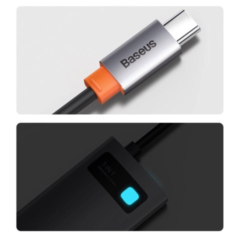 Baseus Metal Gleam Series multifunkcjonalny HUB USB 5w1 USB Typ C PD 100W HDMI szary (WKWG020013) Baseus Metal Gleam Series multifunkcjonalny HUB USB 5w1 USB Typ C PD 100W HDMI szary (WKWG020013)