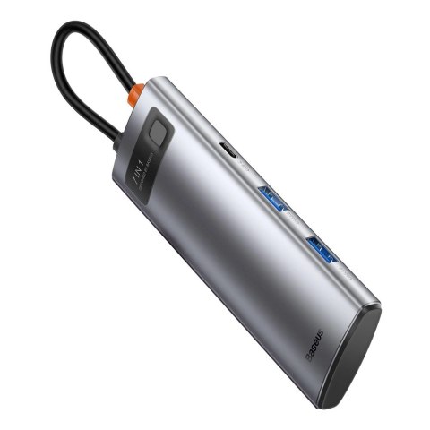 Baseus Metal Gleam Series multifunkcjonalny HUB USB 7w1 Typ C HDMI czytnik kart TF PD szary (WKWG020113) Baseus Metal Gleam Series multifunkcjonalny HUB USB 7w1 Typ C HDMI czytnik kart TF PD szary (WKWG020113)