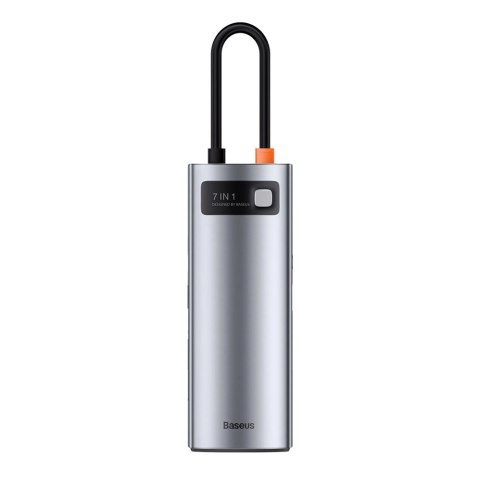 Baseus Metal Gleam Series multifunkcjonalny HUB USB 7w1 Typ C HDMI czytnik kart TF PD szary (WKWG020113) Baseus Metal Gleam Series multifunkcjonalny HUB USB 7w1 Typ C HDMI czytnik kart TF PD szary (WKWG020113)