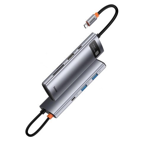 Baseus Metal Gleam Series multifunkcjonalny HUB USB 7w1 Typ C HDMI czytnik kart TF PD szary (WKWG020113) Baseus Metal Gleam Series multifunkcjonalny HUB USB 7w1 Typ C HDMI czytnik kart TF PD szary (WKWG020113)
