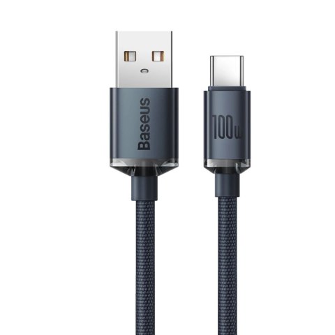 Baseus Crystal Shine Series kabel przewód USB do szybkiego ładowania i transferu danych USB Typ A - USB Typ C 100W 2m czarny (CA Baseus Crystal Shine Series kabel przewód USB do szybkiego ładowania i transferu danych USB Typ A - USB Typ C 100W 2m czarny (CA