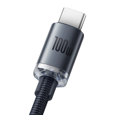 Baseus Crystal Shine Series kabel przewód USB do szybkiego ładowania i transferu danych USB Typ A - USB Typ C 100W 2m czarny (CA Baseus Crystal Shine Series kabel przewód USB do szybkiego ładowania i transferu danych USB Typ A - USB Typ C 100W 2m czarny (CA