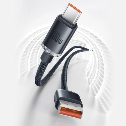 Baseus Crystal Shine Series kabel przewód USB do szybkiego ładowania i transferu danych USB Typ A - USB Typ C 100W 2m niebieski Baseus Crystal Shine Series kabel przewód USB do szybkiego ładowania i transferu danych USB Typ A - USB Typ C 100W 2m niebieski