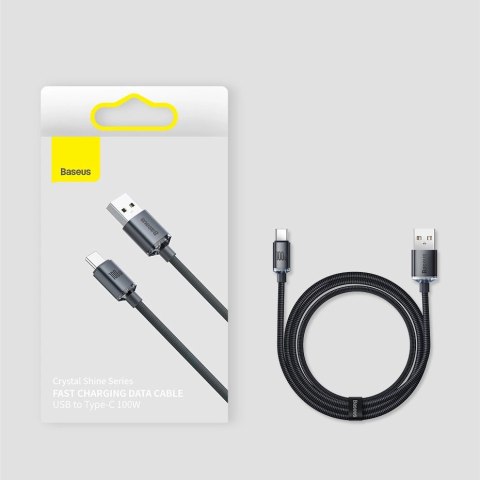 Baseus Crystal Shine Series kabel przewód USB do szybkiego ładowania i transferu danych USB Typ A - USB Typ C 100W 2m niebieski Baseus Crystal Shine Series kabel przewód USB do szybkiego ładowania i transferu danych USB Typ A - USB Typ C 100W 2m niebieski