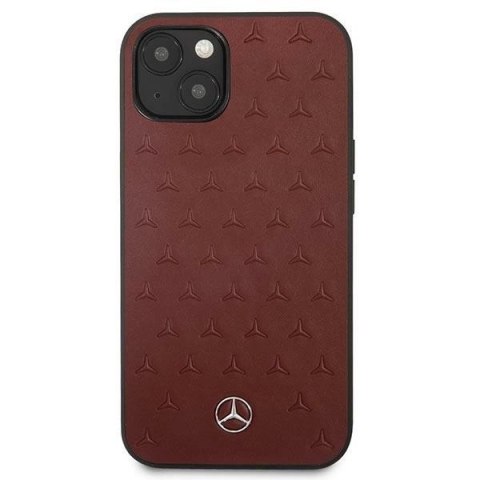Etui Mercedes Leather Stars Pattern na iPhone 13 mini - czerwone Etui Mercedes Leather Stars Pattern na iPhone 13 mini - czerwone