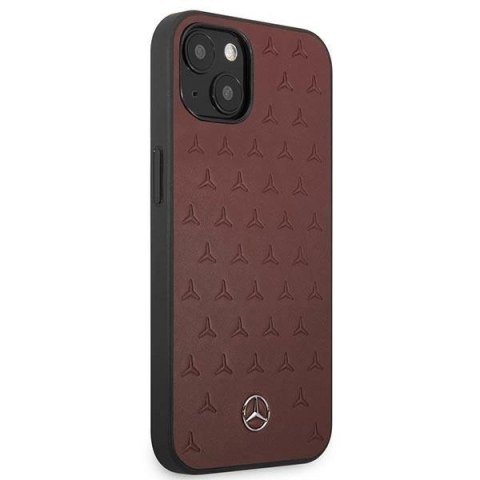 Etui Mercedes Leather Stars Pattern na iPhone 13 mini - czerwone Etui Mercedes Leather Stars Pattern na iPhone 13 mini - czerwone