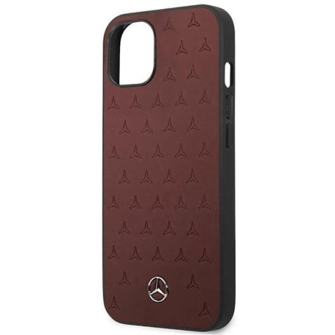 Etui Mercedes Leather Stars Pattern na iPhone 13 mini - czerwone Etui Mercedes Leather Stars Pattern na iPhone 13 mini - czerwone