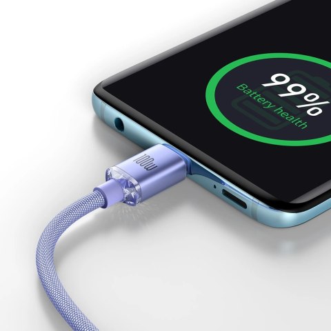 Kabel Baseus CAJY000705 USB-C - USB-C PD QC 100W 5A 480Mb/s 2m - fioletowy Kabel Baseus CAJY000705 USB-C - USB-C PD QC 100W 5A 480Mb/s 2m - fioletowy