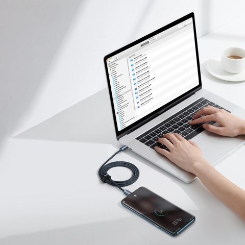 Kabel Baseus CAJY000705 USB-C - USB-C PD QC 100W 5A 480Mb/s 2m - fioletowy Kabel Baseus CAJY000705 USB-C - USB-C PD QC 100W 5A 480Mb/s 2m - fioletowy