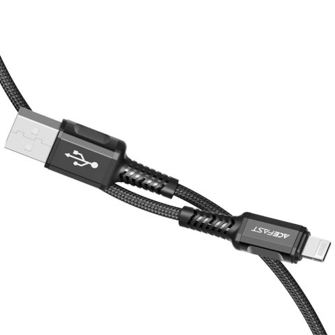Acefast kabel MFI USB - Lightning 1,2m, 2,4A czarny (C1-02 black) Acefast kabel MFI USB - Lightning 1,2m, 2,4A czarny (C1-02 black)