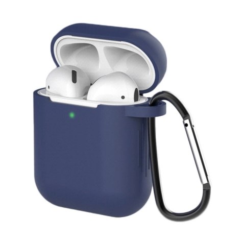 Etui do AirPods 2 / AirPods 1 silikonowy miękki pokrowiec na słuchawki + brelok karabińczyk zawieszka niebieski (case D) Etui do AirPods 2 / AirPods 1 silikonowy miękki pokrowiec na słuchawki + brelok karabińczyk zawieszka niebieski (case D)