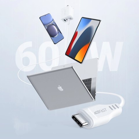 Kabel Acefast C3-03 USB-C - USB-C PD QC 60W 3A 480Mb/s 1,2m - biały Kabel Acefast C3-03 USB-C - USB-C PD QC 60W 3A 480Mb/s 1,2m - biały