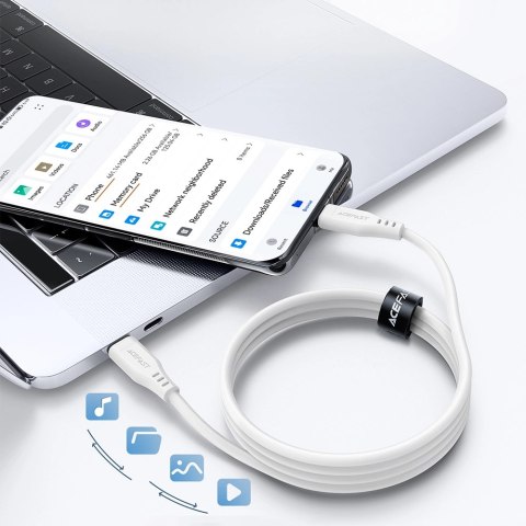 Kabel Acefast C3-03 USB-C - USB-C PD QC 60W 3A 480Mb/s 1,2m - biały Kabel Acefast C3-03 USB-C - USB-C PD QC 60W 3A 480Mb/s 1,2m - biały
