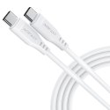 Kabel Acefast C3-03 USB-C - USB-C PD QC 60W 3A 480Mb/s 1,2m - biały Kabel Acefast C3-03 USB-C - USB-C PD QC 60W 3A 480Mb/s 1,2m - biały