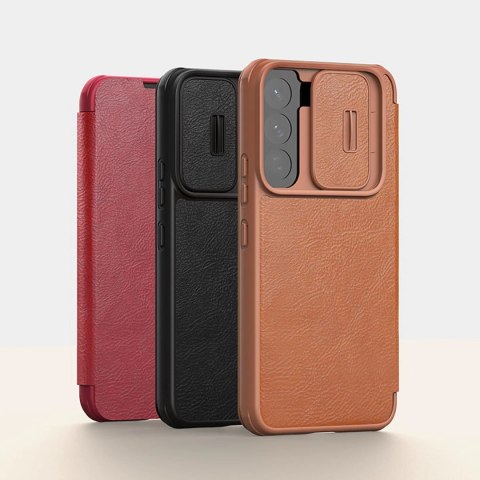 Nillkin Qin Leather Pro Case etui do Samsung Galaxy S22+ (S22 Plus) osłona na aparat kabura pokrowiec obudowa z klapką brązowy Nillkin Qin Leather Pro Case etui do Samsung Galaxy S22+ (S22 Plus) osłona na aparat kabura pokrowiec obudowa z klapką brązowy