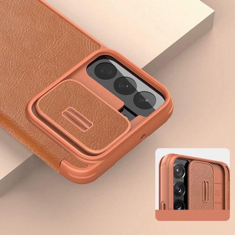 Nillkin Qin Leather Pro Case etui do Samsung Galaxy S22+ (S22 Plus) osłona na aparat kabura pokrowiec obudowa z klapką brązowy Nillkin Qin Leather Pro Case etui do Samsung Galaxy S22+ (S22 Plus) osłona na aparat kabura pokrowiec obudowa z klapką brązowy