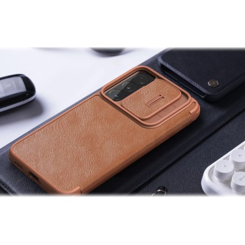 Nillkin Qin Leather Pro Case etui do Samsung Galaxy S22+ (S22 Plus) osłona na aparat kabura pokrowiec obudowa z klapką brązowy Nillkin Qin Leather Pro Case etui do Samsung Galaxy S22+ (S22 Plus) osłona na aparat kabura pokrowiec obudowa z klapką brązowy