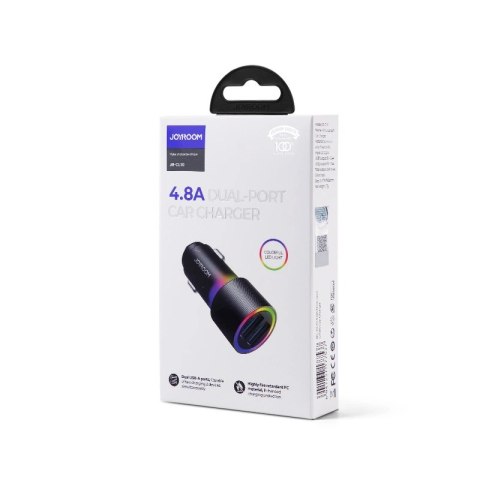 Joyroom samochodowa ładowarka 2 x USB z podświetleniem 24W czarny (JR-CL10) Joyroom samochodowa ładowarka 2 x USB z podświetleniem 24W czarny (JR-CL10)