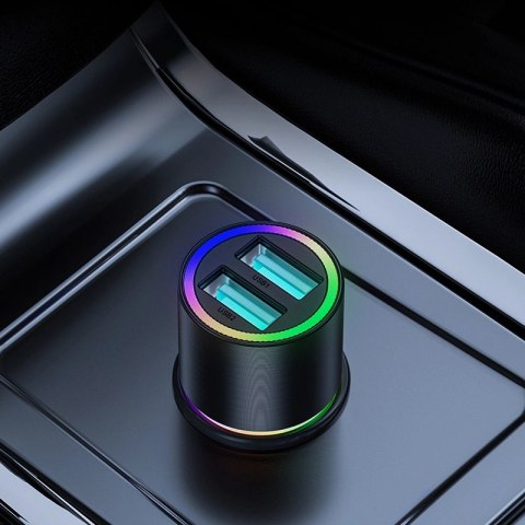 Joyroom samochodowa ładowarka 2 x USB z podświetleniem 24W czarny (JR-CL10) Joyroom samochodowa ładowarka 2 x USB z podświetleniem 24W czarny (JR-CL10)
