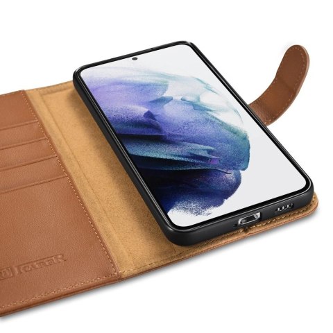 ICarer Haitang Leather Wallet Case skórzane etui do Samsung Galaxy S22+ (S22 Plus) portfel obudowa pokrowiec brązowy (AKSM05BN) ICarer Haitang Leather Wallet Case skórzane etui do Samsung Galaxy S22+ (S22 Plus) portfel obudowa pokrowiec brązowy (AKSM05BN)