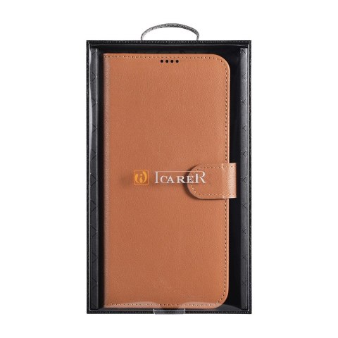 ICarer Haitang Leather Wallet Case skórzane etui do Samsung Galaxy S22+ (S22 Plus) portfel obudowa pokrowiec brązowy (AKSM05BN) ICarer Haitang Leather Wallet Case skórzane etui do Samsung Galaxy S22+ (S22 Plus) portfel obudowa pokrowiec brązowy (AKSM05BN)