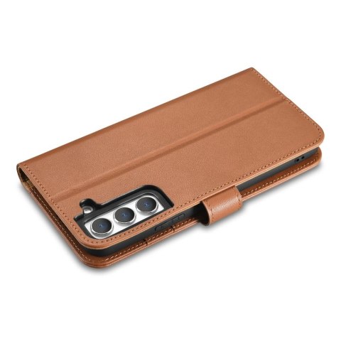 ICarer Haitang Leather Wallet Case skórzane etui do Samsung Galaxy S22+ (S22 Plus) portfel obudowa pokrowiec brązowy (AKSM05BN) ICarer Haitang Leather Wallet Case skórzane etui do Samsung Galaxy S22+ (S22 Plus) portfel obudowa pokrowiec brązowy (AKSM05BN)