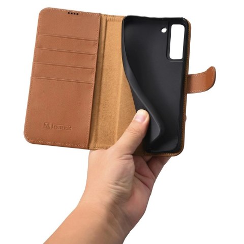 ICarer Haitang Leather Wallet Case skórzane etui do Samsung Galaxy S22+ (S22 Plus) portfel obudowa pokrowiec brązowy (AKSM05BN) ICarer Haitang Leather Wallet Case skórzane etui do Samsung Galaxy S22+ (S22 Plus) portfel obudowa pokrowiec brązowy (AKSM05BN)