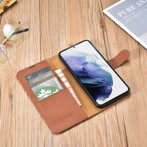 ICarer Haitang Leather Wallet Case skórzane etui do Samsung Galaxy S22+ (S22 Plus) portfel obudowa pokrowiec brązowy (AKSM05BN) ICarer Haitang Leather Wallet Case skórzane etui do Samsung Galaxy S22+ (S22 Plus) portfel obudowa pokrowiec brązowy (AKSM05BN)