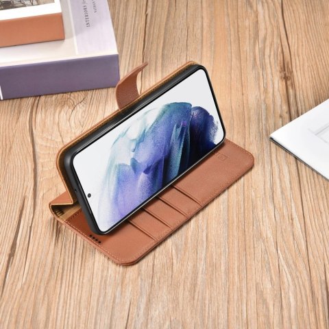 ICarer Haitang Leather Wallet Case skórzane etui do Samsung Galaxy S22+ (S22 Plus) portfel obudowa pokrowiec brązowy (AKSM05BN) ICarer Haitang Leather Wallet Case skórzane etui do Samsung Galaxy S22+ (S22 Plus) portfel obudowa pokrowiec brązowy (AKSM05BN)