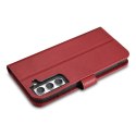 ICarer Haitang Leather Wallet Case skórzane etui do Samsung Galaxy S22+ (S22 Plus) portfel obudowa pokrowiec czerwony (AKSM05RD)
