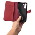 ICarer Haitang Leather Wallet Case skórzane etui do Samsung Galaxy S22+ (S22 Plus) portfel obudowa pokrowiec czerwony (AKSM05RD)