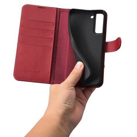 ICarer Haitang Leather Wallet Case skórzane etui do Samsung Galaxy S22+ (S22 Plus) portfel obudowa pokrowiec czerwony (AKSM05RD) ICarer Haitang Leather Wallet Case skórzane etui do Samsung Galaxy S22+ (S22 Plus) portfel obudowa pokrowiec czerwony (AKSM05RD)