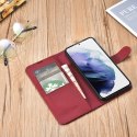 ICarer Haitang Leather Wallet Case skórzane etui do Samsung Galaxy S22+ (S22 Plus) portfel obudowa pokrowiec czerwony (AKSM05RD)