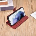 ICarer Haitang Leather Wallet Case skórzane etui do Samsung Galaxy S22+ (S22 Plus) portfel obudowa pokrowiec czerwony (AKSM05RD)