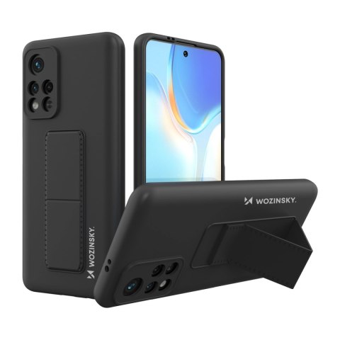 Wozinsky Kickstand Case silikonowe etui z podstawką etui Xiaomi Redmi 10 czarne Wozinsky Kickstand Case silikonowe etui z podstawką etui Xiaomi Redmi 10 czarne