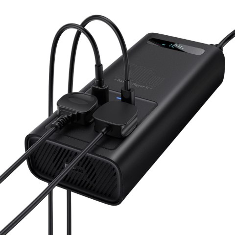 Baseus samochodowa przetwornica inwerter prądu 150W 12V / 500W 220V (wtyczka EU i CN) czarny (CGNB000101) Baseus samochodowa przetwornica inwerter prądu 150W 12V / 500W 220V (wtyczka EU i CN) czarny (CGNB000101)