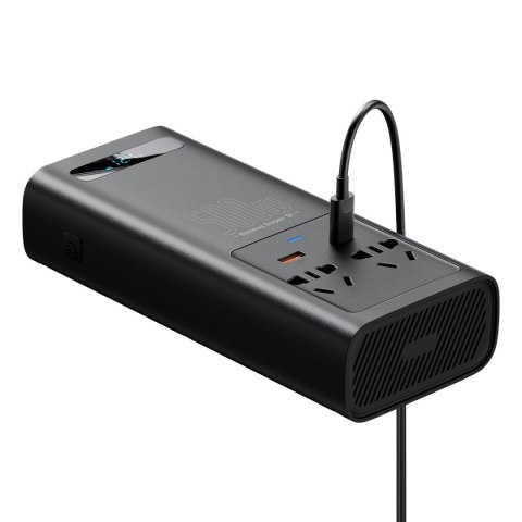 Baseus samochodowa przetwornica inwerter prądu 150W 12V / 500W 220V (wtyczka EU i CN) czarny (CGNB000101) Baseus samochodowa przetwornica inwerter prądu 150W 12V / 500W 220V (wtyczka EU i CN) czarny (CGNB000101)