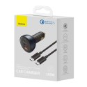 Ładowarka Baseus TZCCZM-0G samochodowa USB-A / USB-C 160W PPS / QC 5 / PD - szara