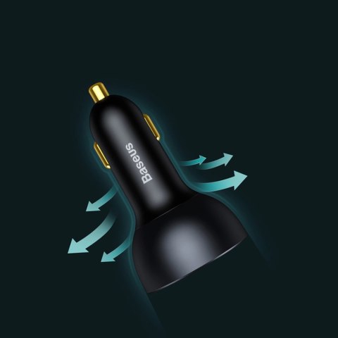 Ładowarka Baseus TZCCZM-0G samochodowa USB-A / USB-C 160W PPS / QC 5 / PD - szara Ładowarka Baseus TZCCZM-0G samochodowa USB-A / USB-C 160W PPS / QC 5 / PD - szara